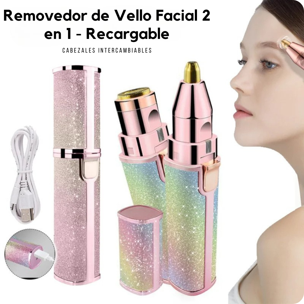 Removedor de Vello Facial 2 en 1 – Piel Suave y Cejas Perfectas al Instante