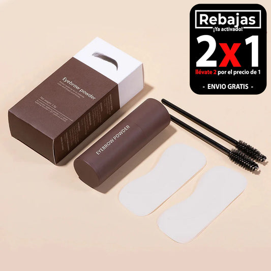 Kit Estampador de Cejas - Sello Marrón Oscuro + Plantillas GRATIS - Cejas Simétricas y Naturales al Instante