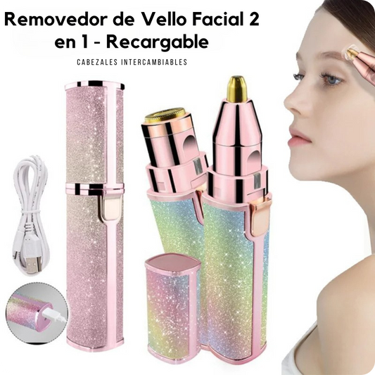 Removedor de Vello Facial 2 en 1 – Piel Suave y Cejas Perfectas al Instante