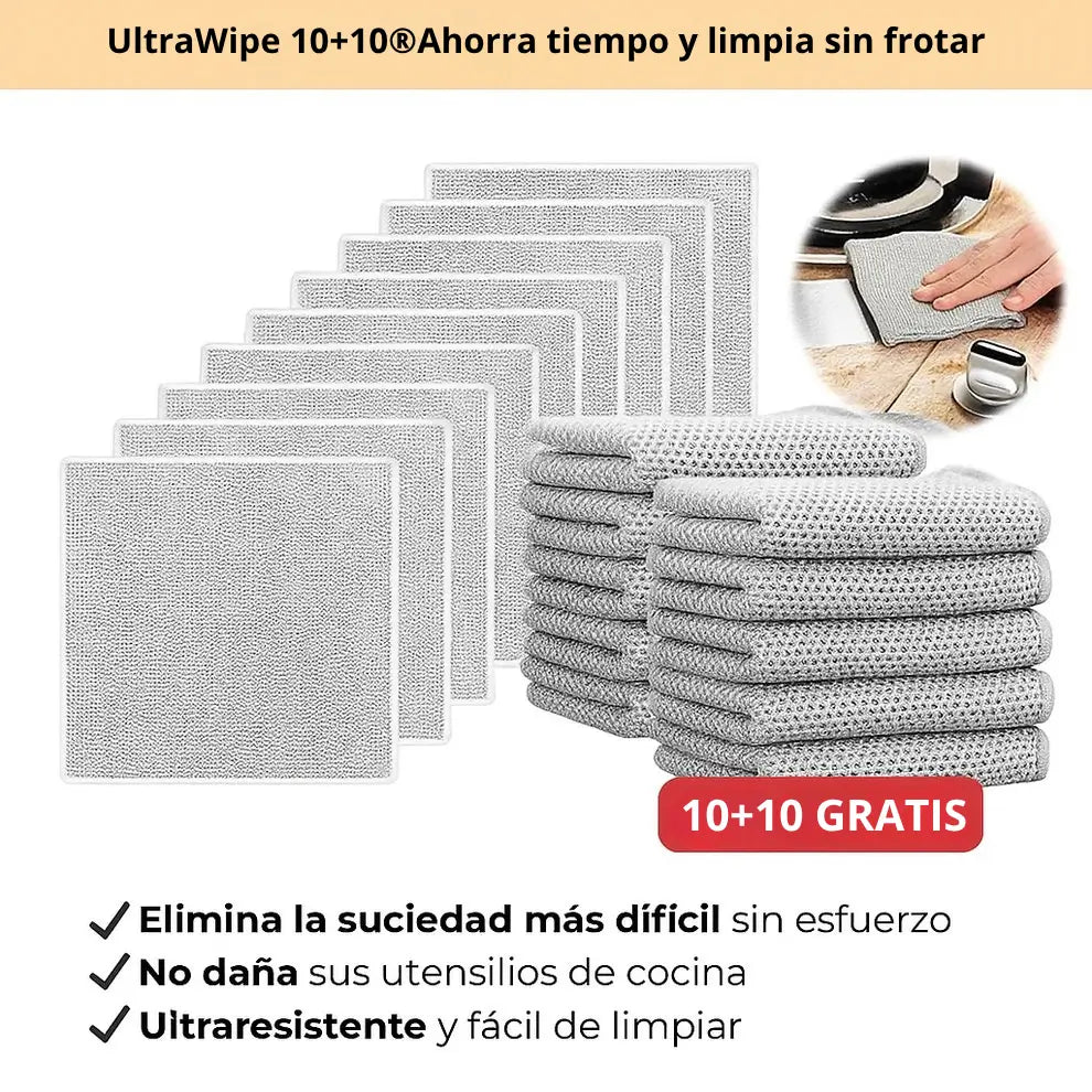 UltraWipe 10+10® – Limpieza fácil y rápida - Ahorra tiempo y limpia sin frotar desde el primer uso