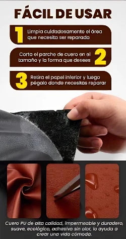 Cuero Adhesivo Premium - Revestimiento Adhesivo - Logra un acabado elegante y duradero en minutos